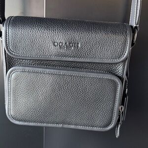 Coach Black Leather Messenger Bag